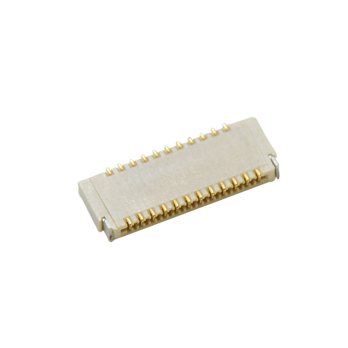 Pitch 0.30mm H0.9mm双排卧贴后掀盖双面接 FPC 23pin 本色 镀全金G/F